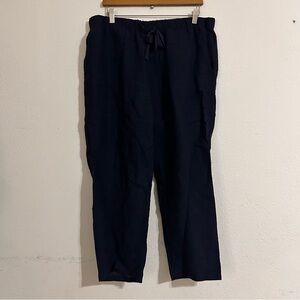 Eileen Fisher Plaid Linen Sleeping Pants Medium